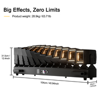 Luz Móvil Profesional de Cabeza Móvil con Haz de Luz RGBW de 12×60W, Luces Móviles de Matriz para DJ, para Clubes, Conciertos y Escenarios