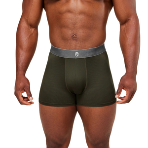 Boxers pour hommes vert olive, respirants, extensibles, sous-vêtements de sport, anti-humidité, doux, shorts de sport pour la gym - Product Image 1