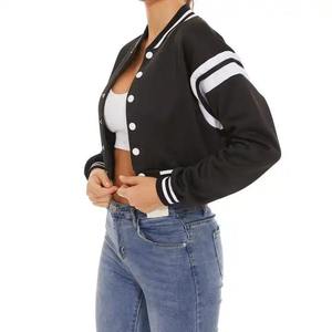 High Quality Wool <b>Varsity</b> <b>Jackets</b> <b>for</b> <b>Women</b> Full Sleeves Double-Layer Collar Embroidery Letter Design Breathable Street Style - Product Image 3