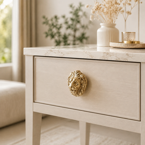 AK Brass Lion Head Metal <b>Wardrobe</b> Knob Gold Finish Wholesale Price Cabinet Dresser Furniture Handle Decorative <b>Hardware</b> - Product Image 1