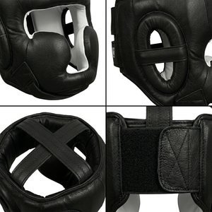 PU Leather Boxing <b>Head</b> Guard Mexican <b>Style</b> Headgear Custom Embroidery Logo Sparring Training Face Protector OEM ODM - Product Image 4