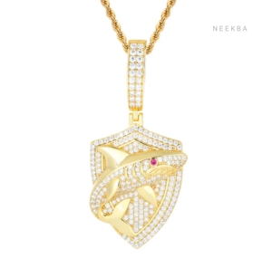 Colgante de Plata de Ley 925 Hecho a Mano con Moissanita en Forma de Escudo de Tiburón - Joyería de Moissanita Color D VVS, Colgante de Tiburón con Moissanita - Product Image 6