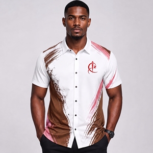Chemise habillée en coton à manches courtes pour homme – Décontractée, respirante, séchage rapide, légère et durable pour l'été - Product Image 1