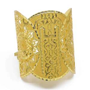 Wholesale Wide 14K 18K <b>24K</b> Dye <b>Gold</b> Plated Filigree Or Lattice Cuff <b>Bracelets</b>, Adjustable Cuff Kada, Fashion Cuff <b>Bracelet</b> Kada. - Product Image 2