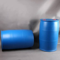 Bidon en plastique moulé par soufflage de 200 L en PEHD bleu, recyclable, de qualité alimentaire, avec double couvercle hermétique, conteneur d'eau de 55 gallons