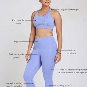 Soutien-gorge de sport respirant sans couture pour femmes - Soutien moyen, idéal pour le yoga et la gym, en Spandex/Nylon, tailles adultes - Product Image 6