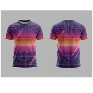 Camiseta de Manga Corta para Hombre, Estampado Geométrico, Corte Regular, Cuello Redondo, Informal, Transpirable, de Poliéster Tejido - Product Image 1