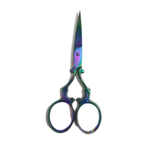 Ciseaux à cuticules courbés pour manucure DIY personnalisée, design arc-en-ciel, manche en acier inoxydable de qualité industrielle, pour broderie artistique. - Product Image 3