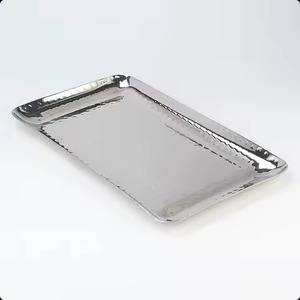 ถาดเสิร์ฟสแตนเลสขัดเงาพร้อมลวดลายดอกไม้โบราณ ราคาขายส่งสำหรับโรงแรม - Product Image 3