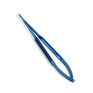 Tijeras Microquirúrgicas al por Mayor de 7.5cm, Afiladas, Rectas, Recubiertas de Acero Inoxidable Azul, Tijeras Microquirúrgicas de Precisión para Neurocirugía - Product Image 1