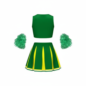Ensemble haut et jupe de cheerleading personnalisé de haute qualité pour la danse, en mélange polyester/spandex et coton, idéal pour les compétitions et événements. - Product Image 2