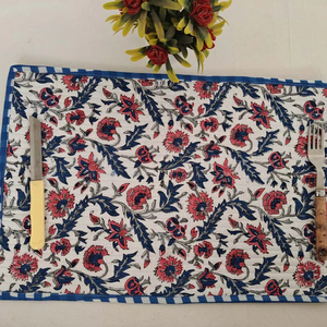 Manteles Individuales Modernos Rectangulares Acolchados con Estampado Floral, Personalizados, 100% Algodón, Reversibles, Reutilizables, Desechables, Delgados, Multiusos - Product Image 1