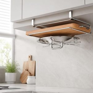 Estante de Almacenamiento Metálico de Pared de un Solo Nivel, Minimalista, para Utensilios de Cocina, Duradero - Product Image 3