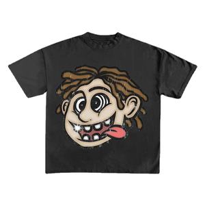 Personalizado 300g peso pesado 100% algodón ropa a granel impresión sin costuras Boxy Fit camiseta completa impresión gráfica recortada Boxy camiseta hombres - Product Image 1