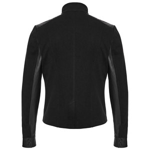 Three-Dimensional Men Black <b>Gothic</b> Punk Style Coffin Pattern Short Slim Fit Fashion <b>Jacket</b> Top Sell - Product Image 3