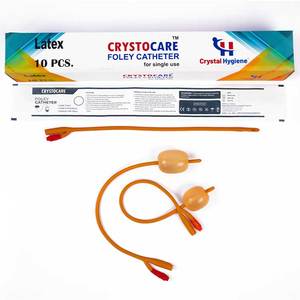 Cathéter urétral à ballonnet 2 voies en latex de qualité médicale Crysto Foley, le plus vendu, pour les acheteurs en gros - Product Image 1