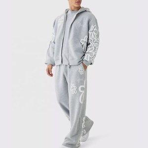 Conjunto Deportivo Personalizado OEM Unisex, Sudadera con Capucha y Pantalones Deportivos, 2 Piezas, Estilo Holgado, Patrón Liso con Logotipo - Product Image 1