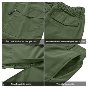 2-in-1 Green Convertible Fishing <b>Trousers</b> Detachable <b>Zip</b>-<b>off</b> <b>Cargo</b> Pants Summer Outdoor Fishing Clothing Hiking Pants - Product Image 4