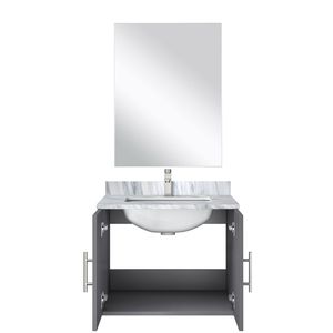Grigio scuro 24 pollici. L X 22 Pollici Mobile Bagno Singolo con Top in Marmo di Carrara 18 Pollici Set Rubinetto a Specchio per Bagni Piccoli - Product Image 6