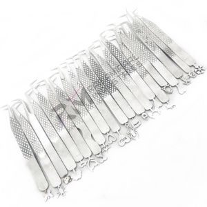 Pinzas para pestañas RMI Professional Super Product, 21 piezas, plateadas, diferentes estilos de base, agarre de diamante de 90 grados. - Product Image 2