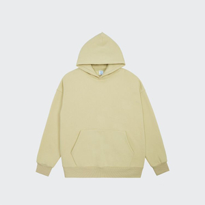 เสื้อฮู้ดดี้โอเวอร์ไซส์ผู้ชาย สีพื้น ผ้าฝ้ายฟลีซ สวมใส่สบายๆ สำหรับฤดูใบไม้ร่วง มีกระเป๋าหน้า - Product Image 2