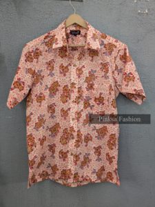 Chemise décontractée à manches courtes pour homme, 100 % coton respirant, imprimée à la main, motif floral, boutonnée, idéale pour l'été – Vente en gros - Product Image 1