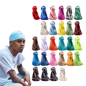 Gorros Durag de Algodón Vintage para Hombre, Estilo Pirata, Protección 360, Cola Larga, Sedosos, Premium, Combo de Gorras Dug-529 al por Mayor - Product Image 3
