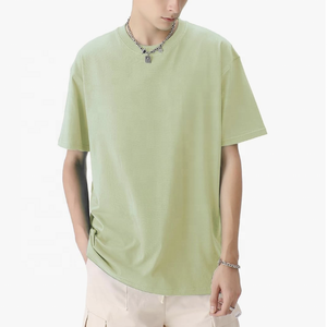 T-shirts en coton à séchage rapide pour hommes, coupe oversize unisexe, manches courtes, col rond, hauts basiques, tee-shirts athlétiques unis, logo de marque personnalisé imprimé - Product Image 2