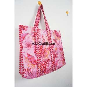 Bolsa de Mano Grande, 100% Algodón Puro, Multicolor, a Rayas, con Asas Largas, Ecológica y Sostenible, para la Playa y Compras - Product Image 4