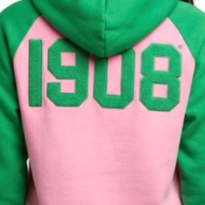 Sudadera con Capucha Rosa Verde AKA con Gráfico de Escudo Bordado, Sudadera con Capucha de Forro Polar Elegante e Informal para Mujer - Product Image 3