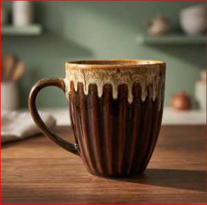 Tasse à café en céramique faite à la main, tasse à thé émaillée, vaisselle côtelée, cadeau, usage promotionnel - Product Image 5