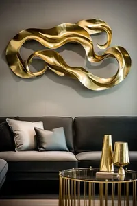 Arte mural circular de metal inspirado en mandalas, diseñado para decoración del hogar con temática espiritual y de yoga. Hecho a mano, de gran tamaño. - Product Image 4