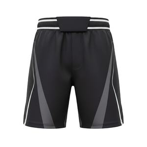 Pantalones Cortos Deportivos Negros Personalizados para Hombre, Pantalones Cortos Transpirables de Poliéster para Entrenamiento y Gimnasio - Product Image 1