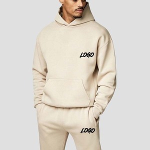 Survêtement à capuche pour homme, couleur unie, décontracté, coupe régulière, manches longues avec poches latérales, coton respirant, vêtements d'automne - Product Image 4