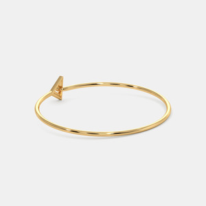 Bracelet ouvert en or avec flèche triangulaire géométrique et diamants ronds cultivés en laboratoire - Product Image 3