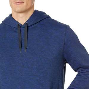 Wholesale Custom Logo Unisex <b>Navy</b> Blue Heather Pullover Hoodie 100% Cotton Fleece <b>Sweatshirt</b> Kangaroo Pocket Streetwear Quick - Product Image 4