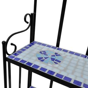 Espositore per piante con motivo a mosaico bianco blu per forniture da giardino - Product Image 3