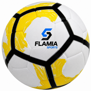 Pallone da Calcio Flamia Sports TB-014 Taglia 5 Classico con Camera d'Aria in Gomma Ecologica ad Alta Ritenzione d'Aria, Durevole, Stampa Serigrafica Rosso <span class=keywords><strong>Nero</strong></span> - Product Image 1