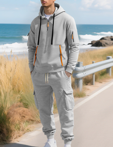 Sudadera con capucha y cremallera de forro polar para hombre, nueva colección otoño-invierno, con múltiples bolsillos, estilo mono, para comercio transfronterizo. - Product Image 5