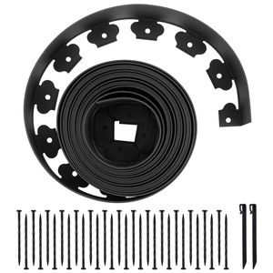 Bordo per aiuole in plastica da 10 metri x 10 cm, flessibile, senza scavo, con 30 picchetti e 2 paletti per il fissaggio al terreno, forniture da giardino - Product Image 4