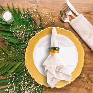 Colorful Resin Modern Luxury Napkin Rings Customized Shape Eco-Friendly Durable 4.5cm Width Party Use <b>Table</b> Decor - Product Image 3