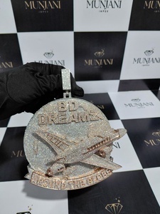 Colgante de Avión Personalizado de Plata de Ley 925 con Moissanita, Colgante de Jet Privado con Incrustaciones de Diamantes, Joyería Hip Hop - Product Image 2