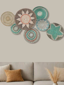 Handmade Wall Decor Plate <b>Set</b> – Natural Water Hyacinth Weaving Art in Modern Boho Style Home Decoration, Housewarming, Holidays - Product Image 4