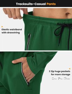 Chándal verde para hombre con cremallera completa, chaqueta de color sólido con cuello alto, ropa informal transpirable de poliéster. - Product Image 3