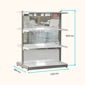 Modern Double-Sided convenience store <b>shelves</b> | Black & White <b>Wire</b> Mesh Island Gondola - Product Image 6