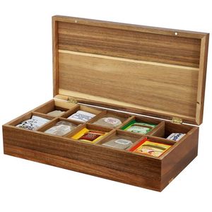 Elegant Durable Foldable Wooden <b>Tea</b> Bag Display & Storage <b>Box</b> for Hotels and Restaurants Multifunction Countertop Organizer - Product Image 5