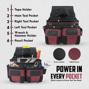 Ceinture porte-outils en cuir de qualité supérieure pour charpentier, avec pochette à outils et organisateur de travail, en vente en gros - Product Image 4
