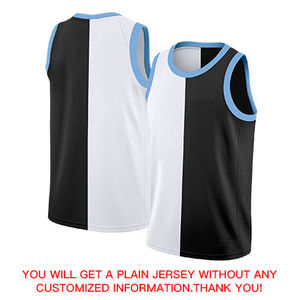 Custom Basketball Jersey Black White Color Block Sublimated <b>Mesh</b> Tank <b>Top</b> Unisex Adult Breathable Sleeveless Team Name Number - Product Image 4
