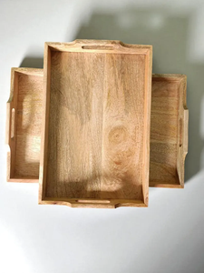 Rustic Customized Classic Eco-Friendly Wood Dishwasher Safe Single Tier Serving <b>Trays</b> for <b>Kitchen</b> Tableware - Product Image 6