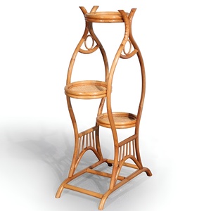 Flower plant <b>holder</b> shelf for home garden decoration natural rattan planter <b>pot</b> rack stand - Product Image 3